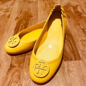 Tory Burch leader flats yellow 8.5